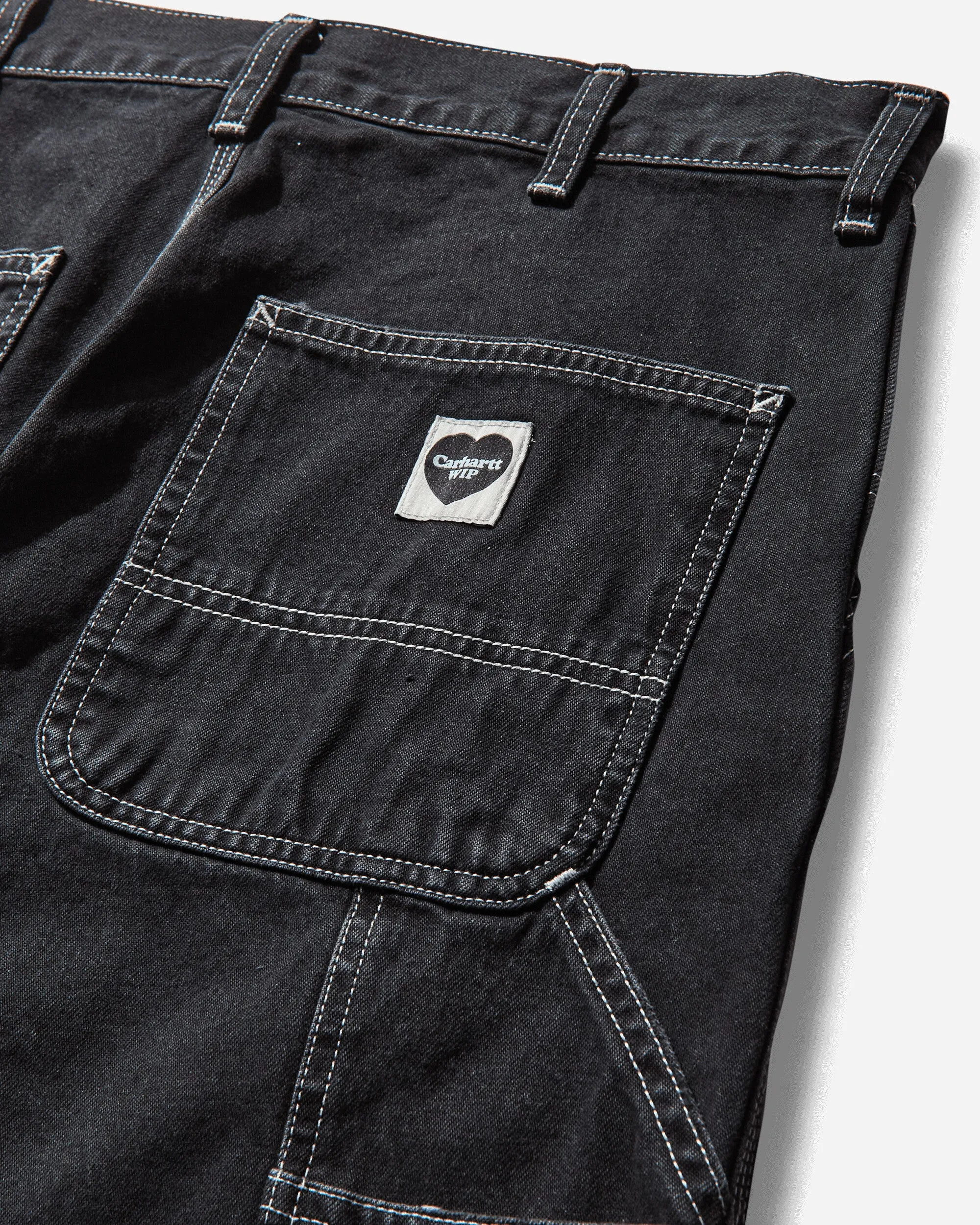 Herren Einzelne Kniehose Schwarz (Stone Washed)
