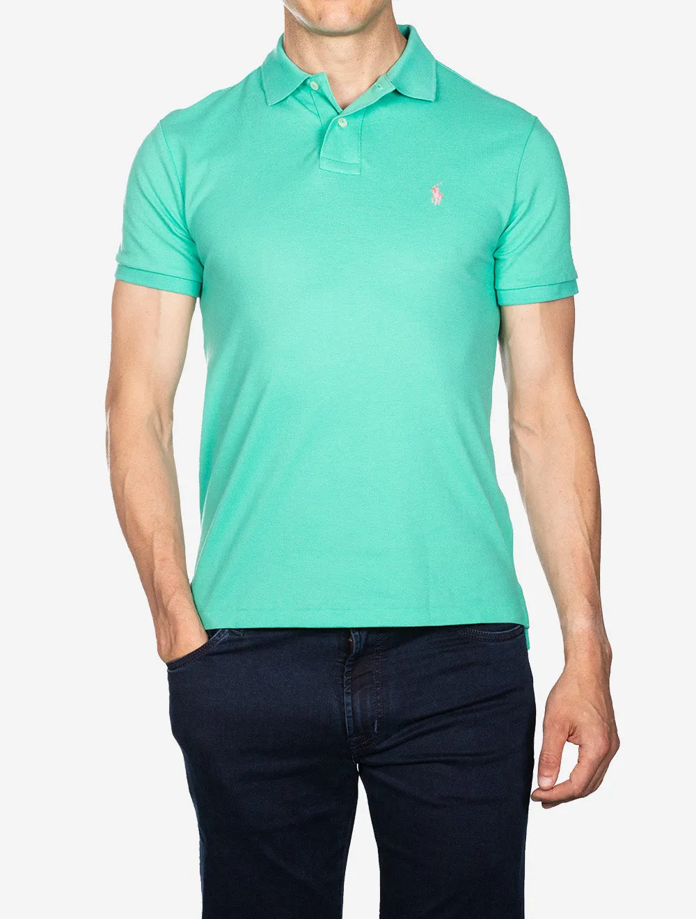 Mesh Polo-Shirt Grün
