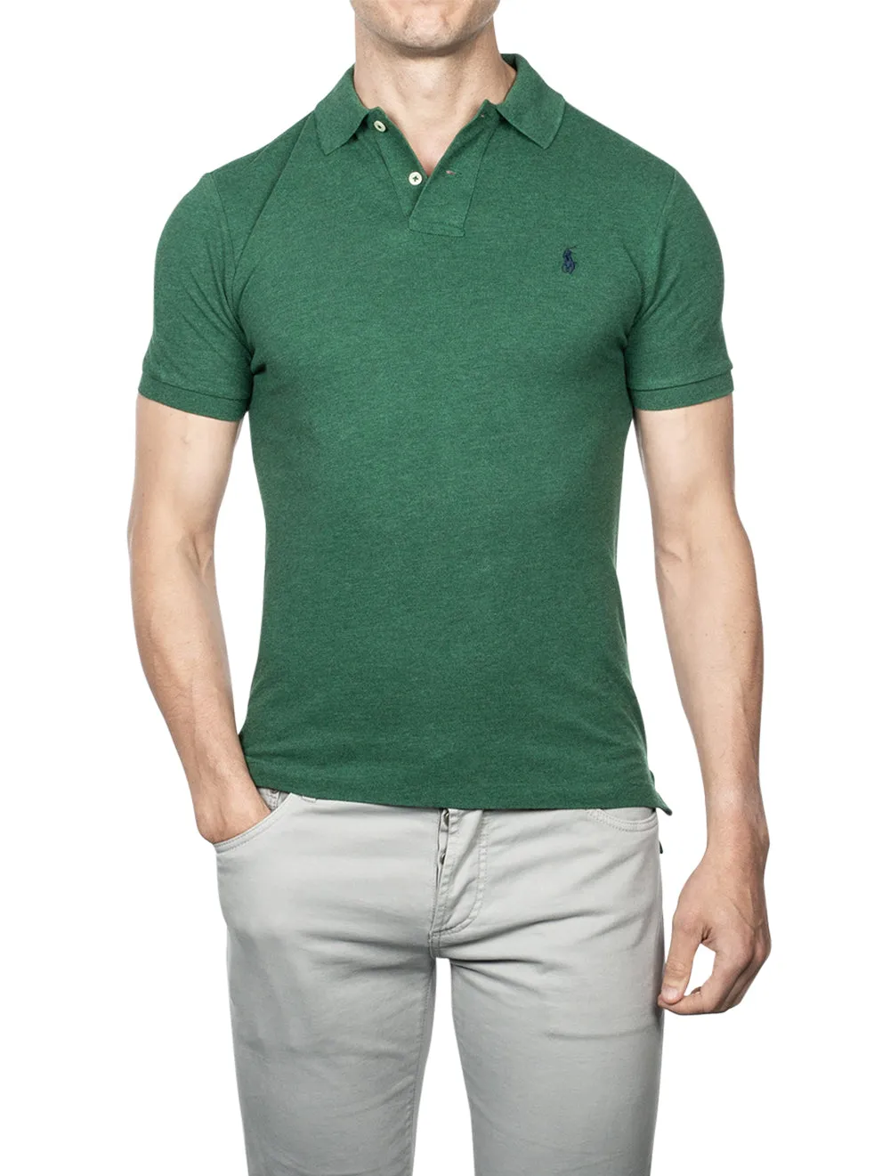 Mesh Polo-Shirt Grün