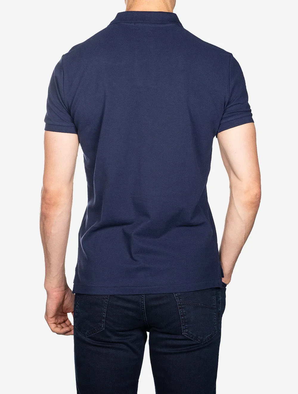 Mesh Polohemd Hellblau