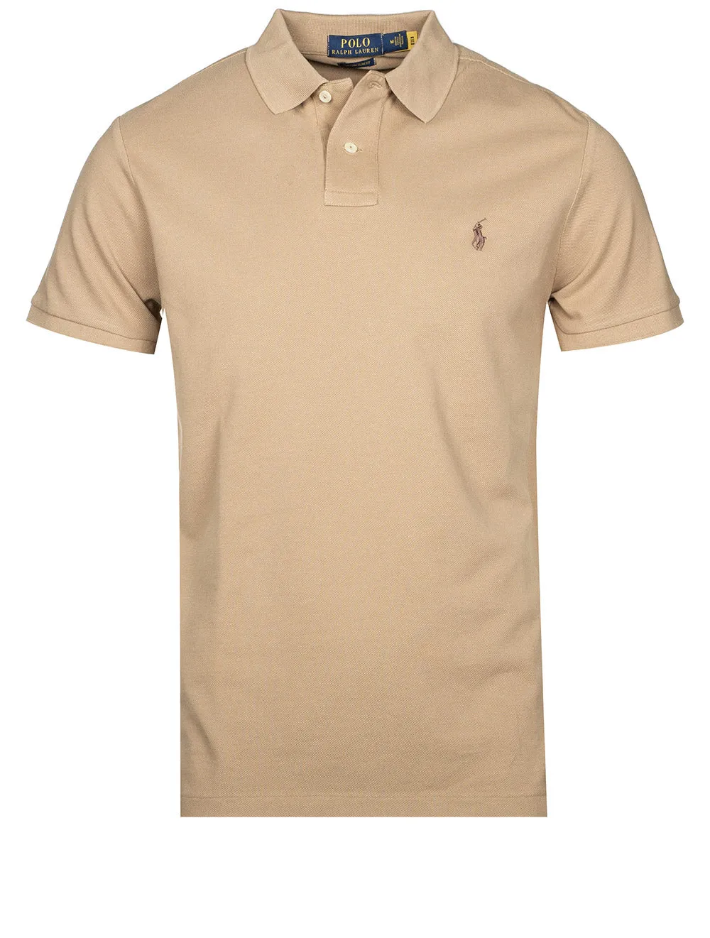 Mesh Polo-Shirt in Beige