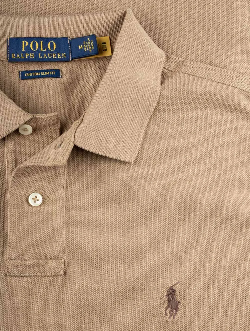 Mesh Polo-Shirt in Beige