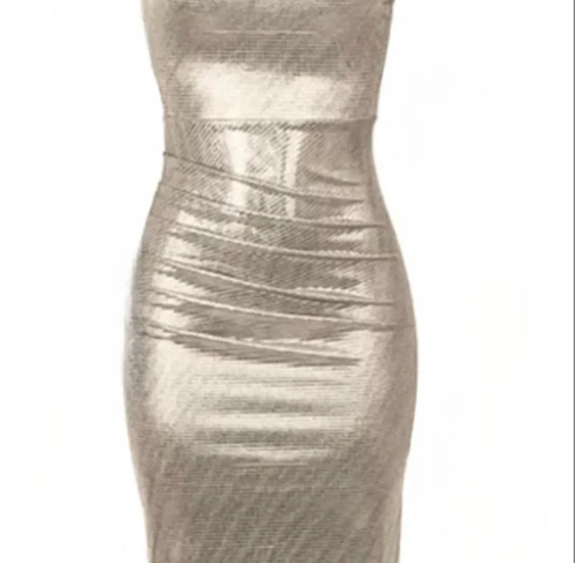 Metallgoldenes Trägerkleid mit Spaghettiträgern