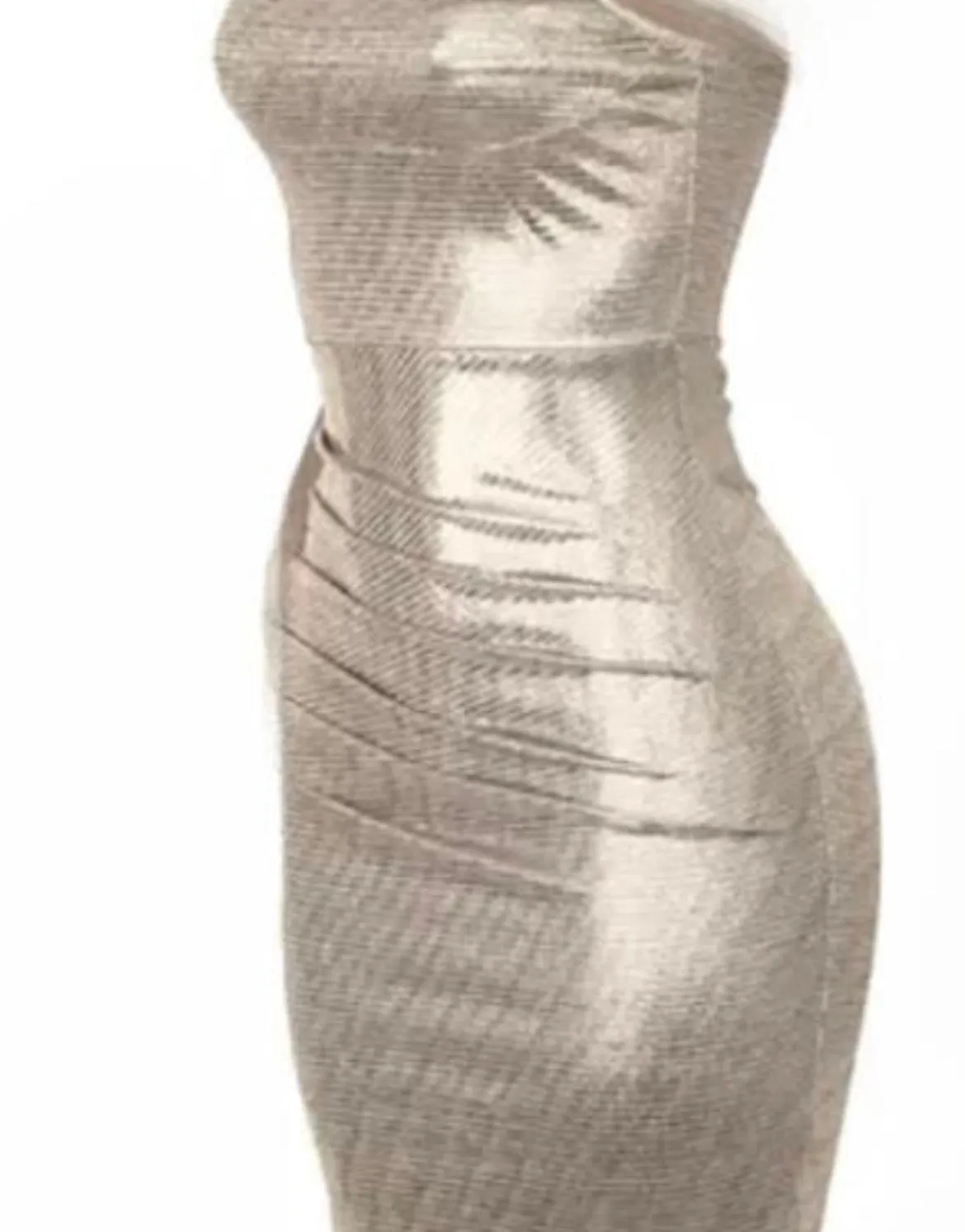 Metallgoldenes Trägerkleid mit Spaghettiträgern