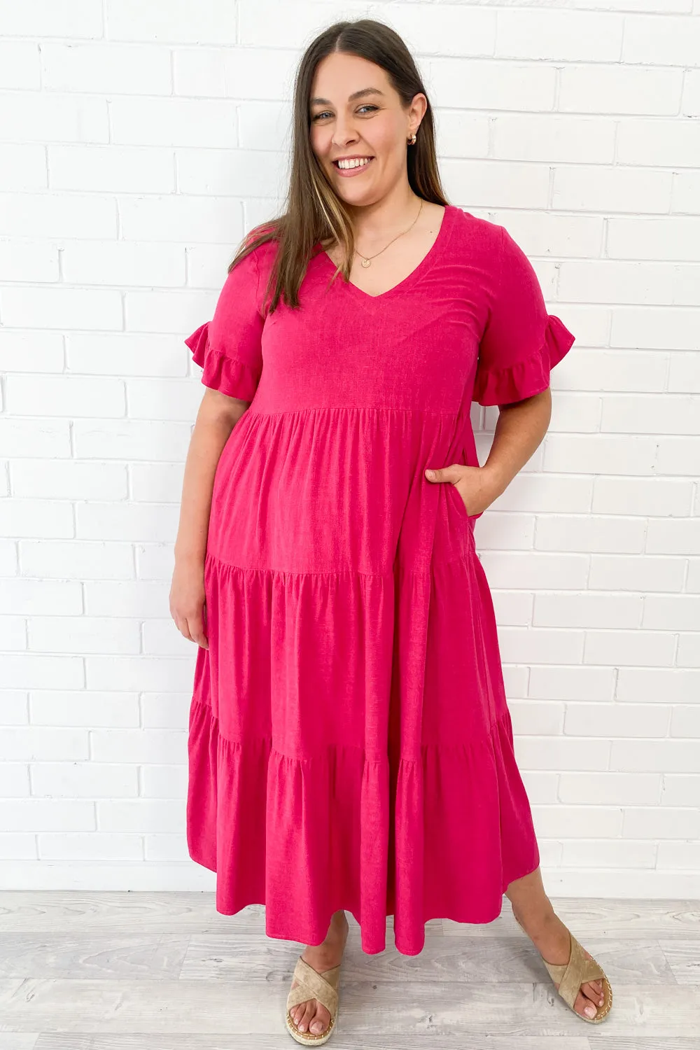 Michelle Midi-Kleid - Sommerliche Leuchtfarben
