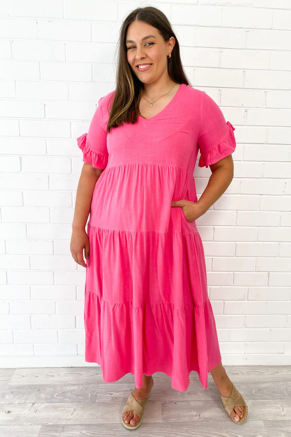 Michelle Midi-Kleid - Sommerliche Leuchtfarben