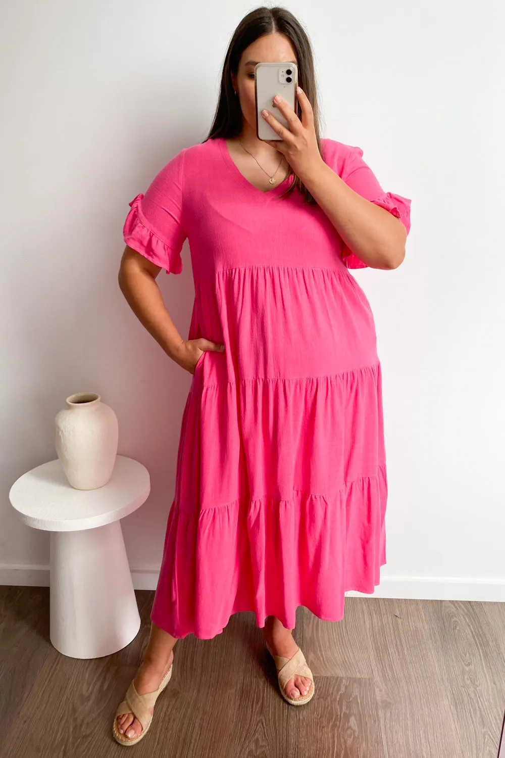 Michelle Midi-Kleid - Sommerliche Leuchtfarben