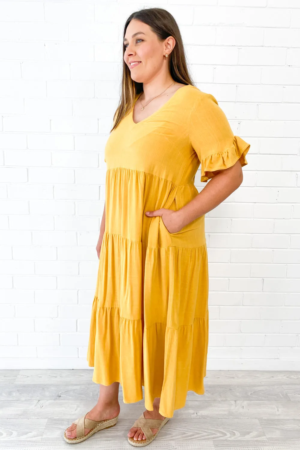 Michelle Midi-Kleid - Sommerliche Leuchtfarben