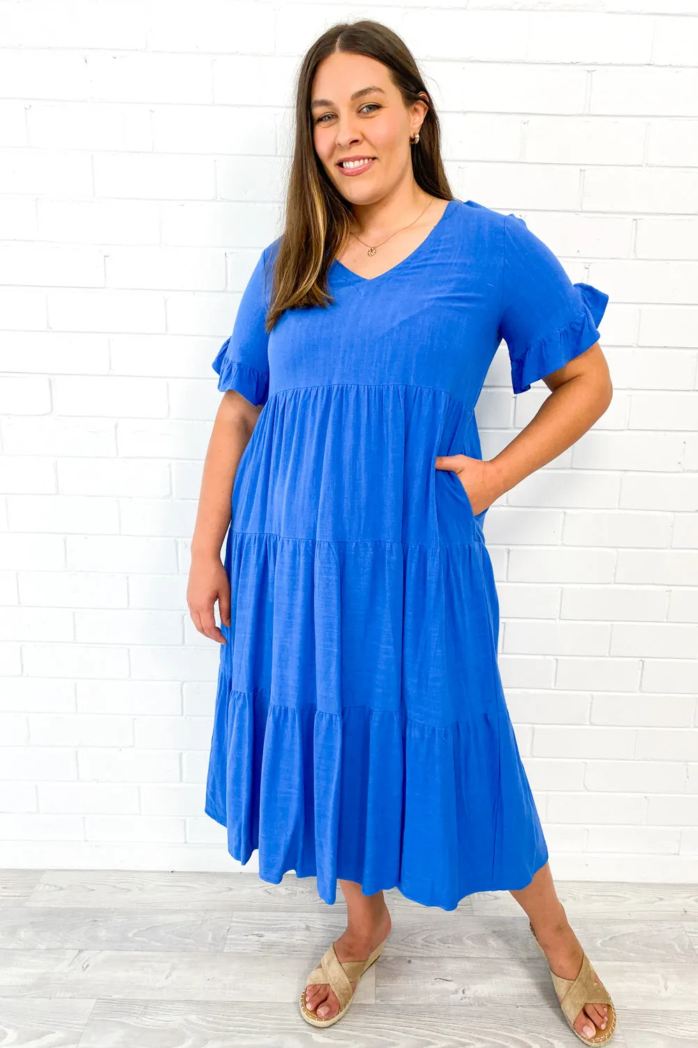Michelle Midi-Kleid - Sommerliche Leuchtfarben