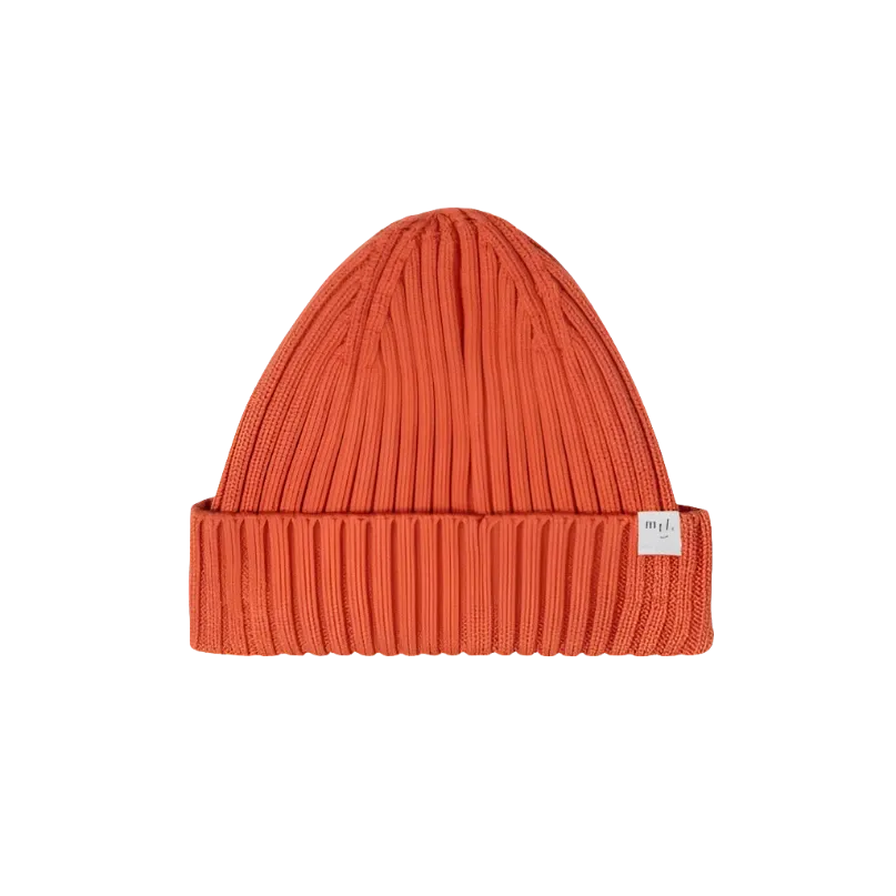 MILES THE LABEL Rippen Baby-Beanie 3-9 Monate - Ingwer