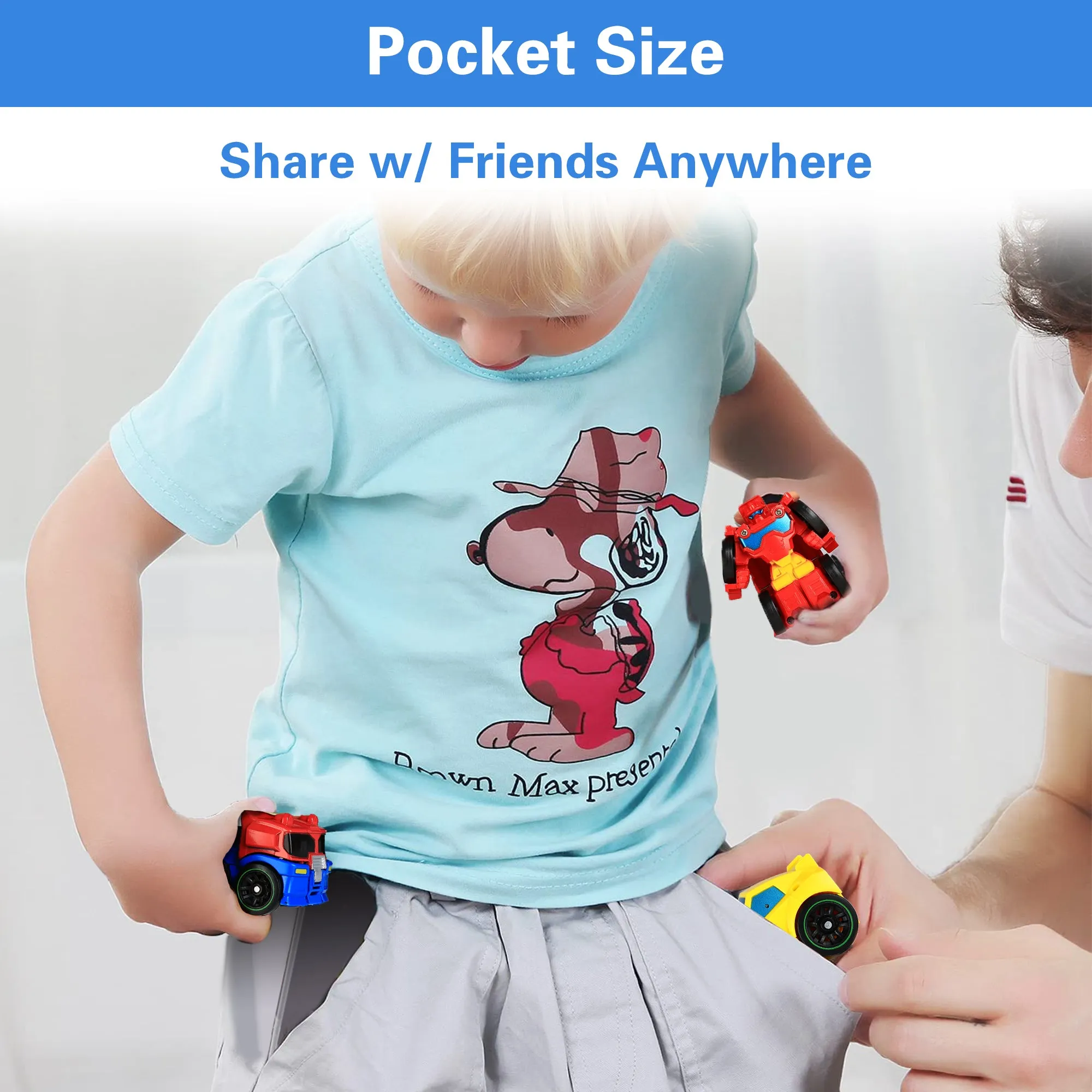 Mini-Transformer-Roboter-Taschenauto-Spielzeugset