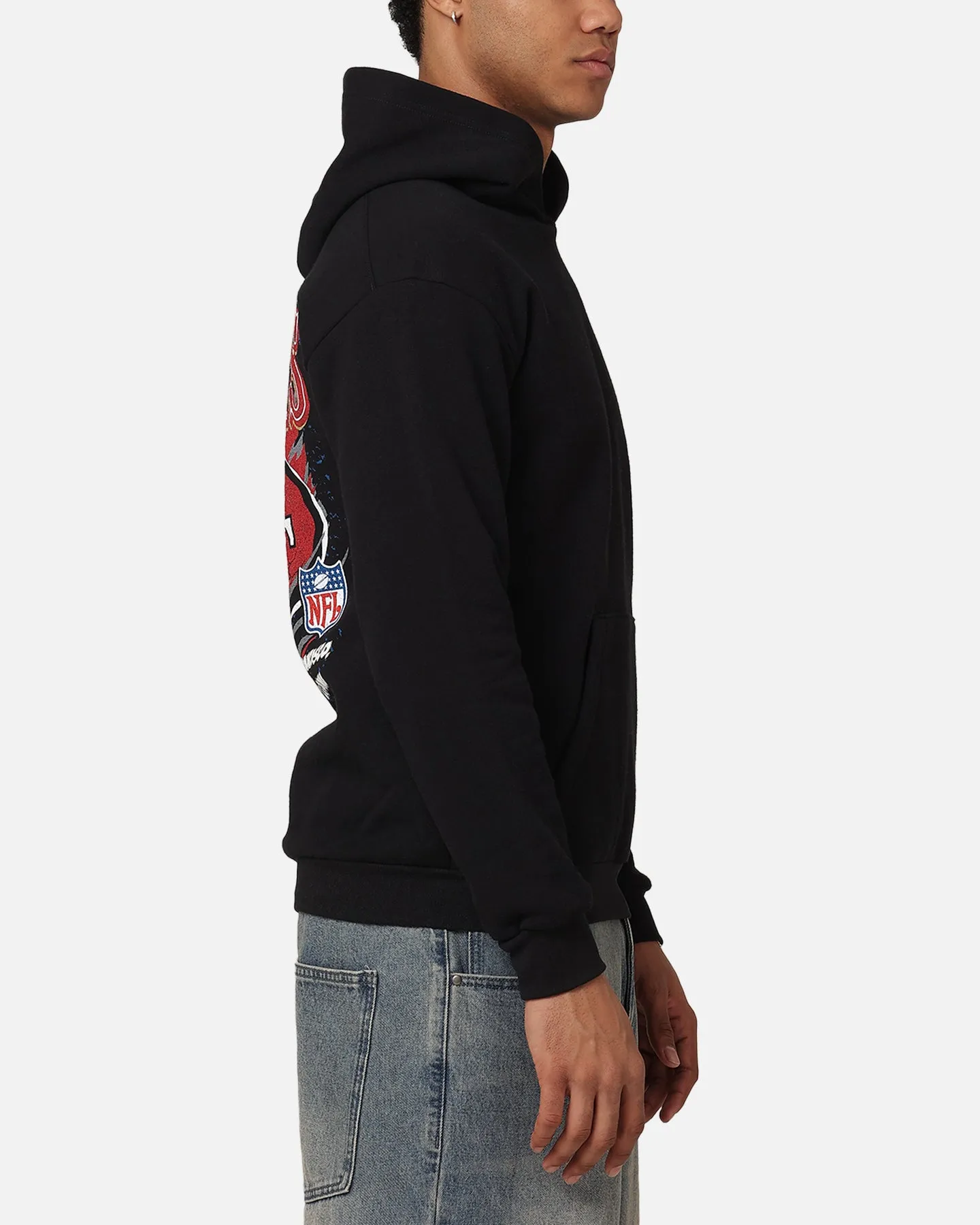 Mitchell & Ness San Francisco 49ers Flammen Hoodie Verblasstes Schwarz