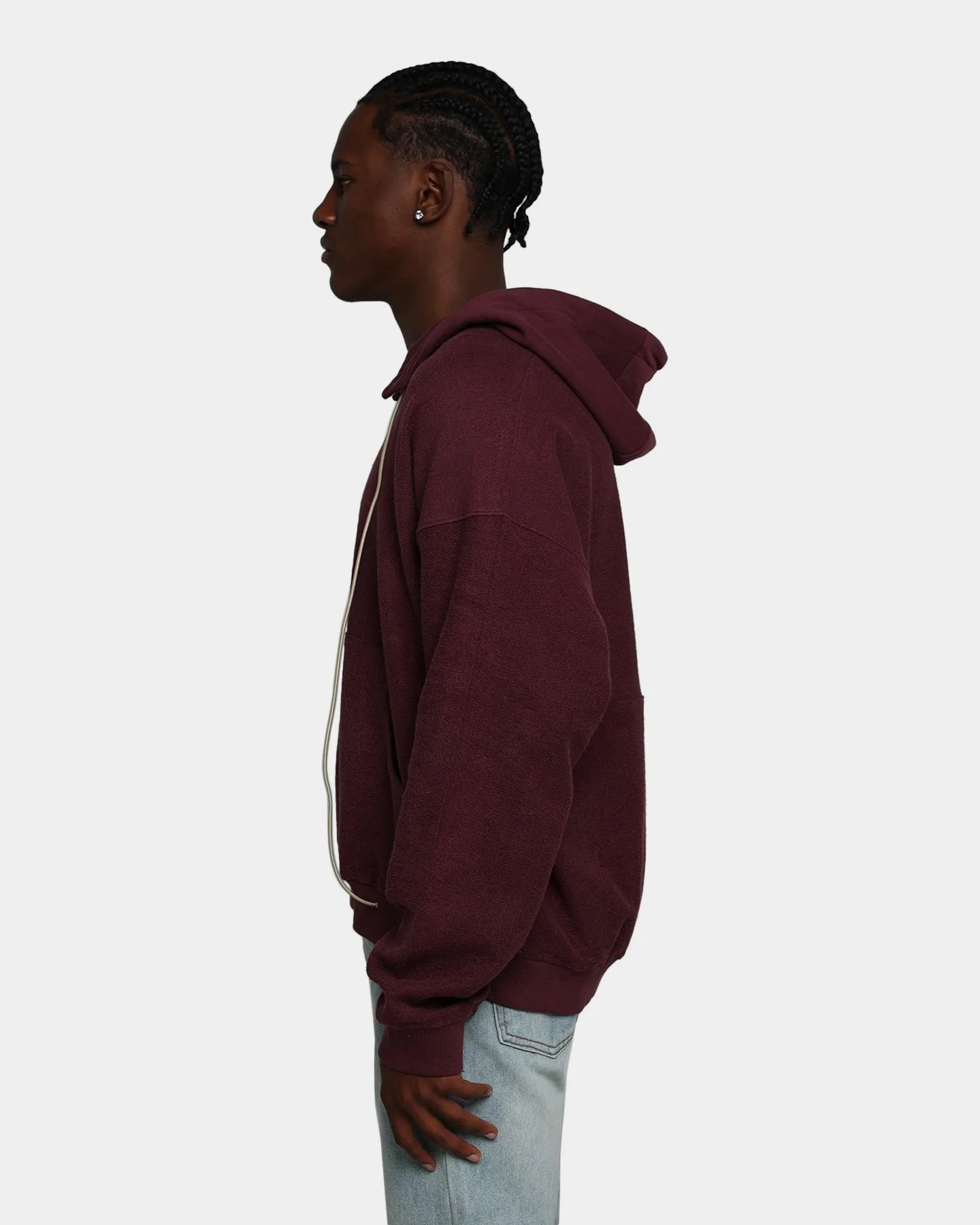 MNML Erweiterte Kapuzenpullover mit Kordelzug in Burgunder