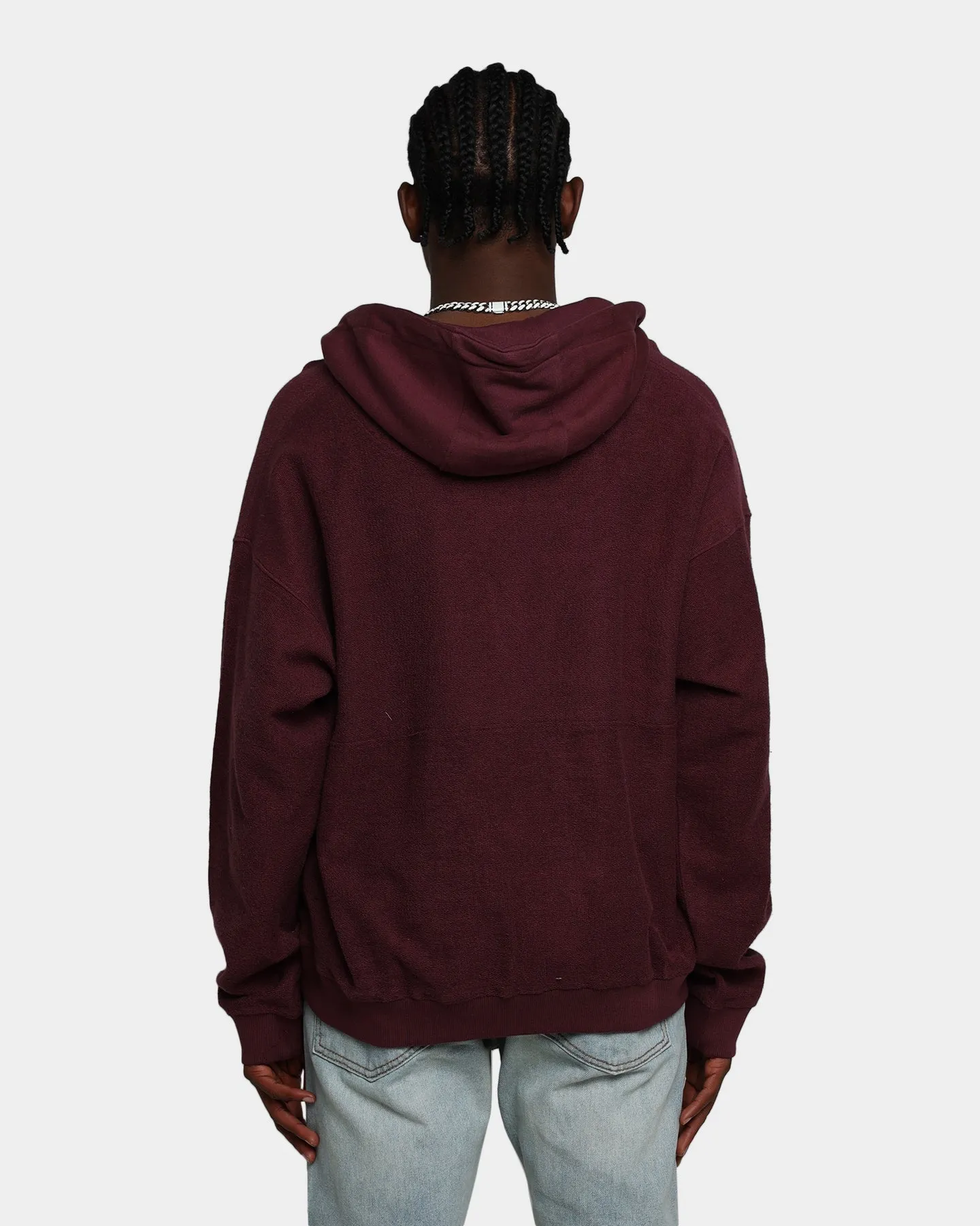 MNML Erweiterte Kapuzenpullover mit Kordelzug in Burgunder