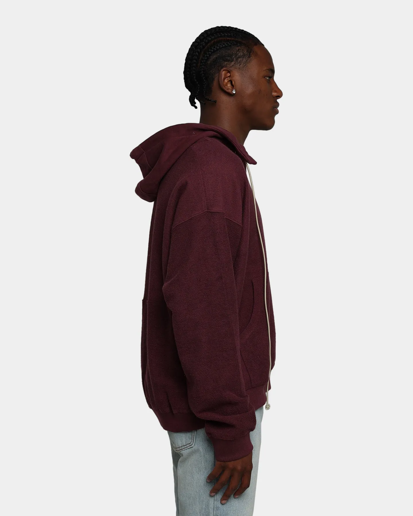 MNML Erweiterte Kapuzenpullover mit Kordelzug in Burgunder