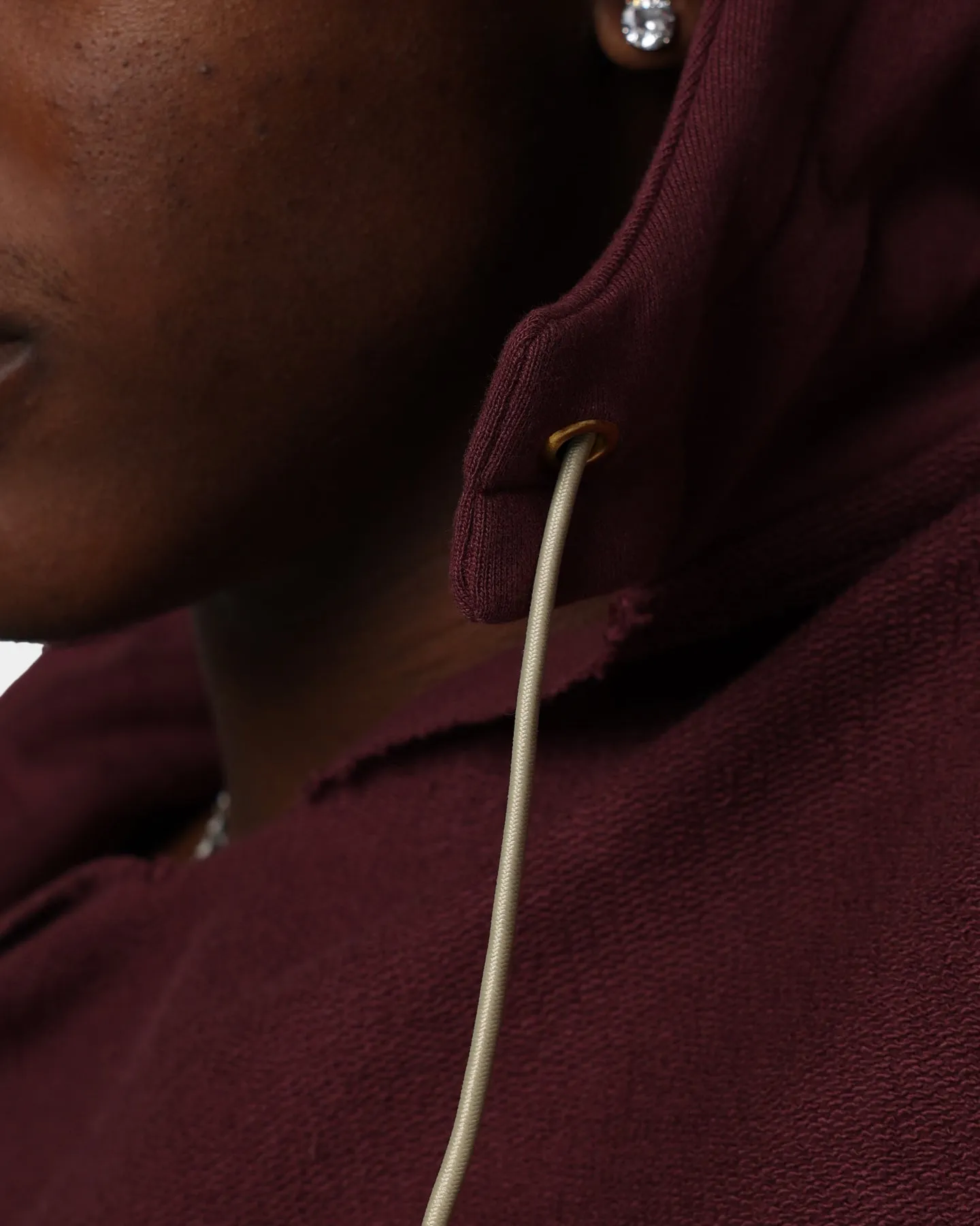 MNML Erweiterte Kapuzenpullover mit Kordelzug in Burgunder