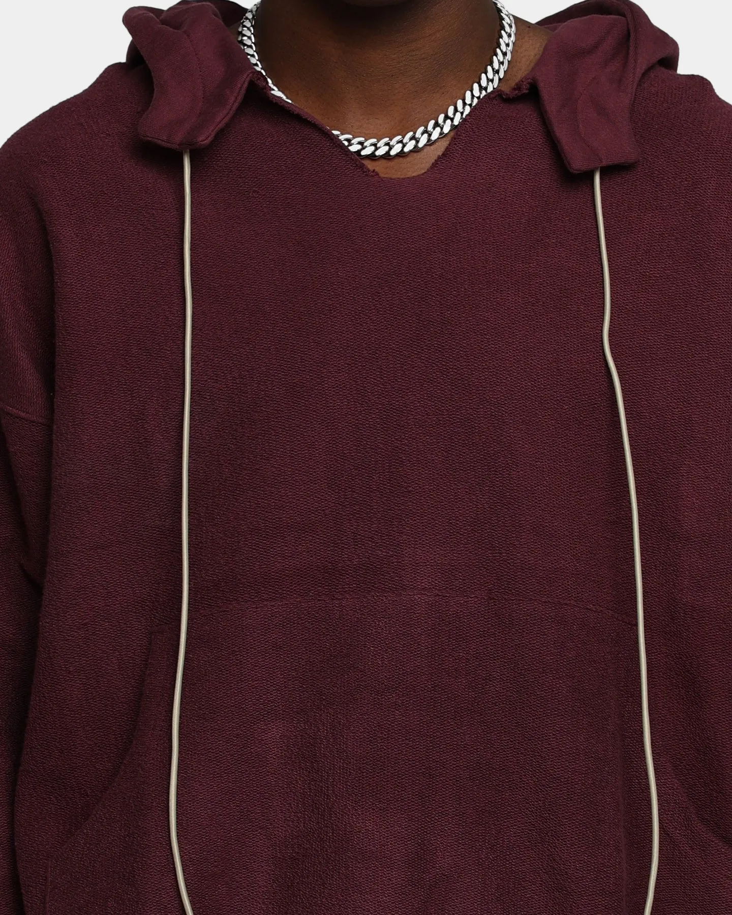 MNML Erweiterte Kapuzenpullover mit Kordelzug in Burgunder