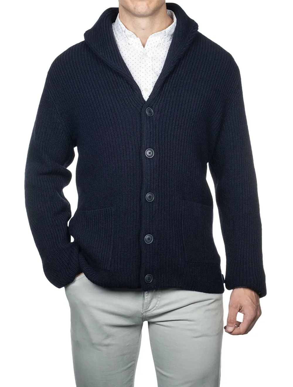 Mohair-Mix-Stola-Cardigan Abendblau