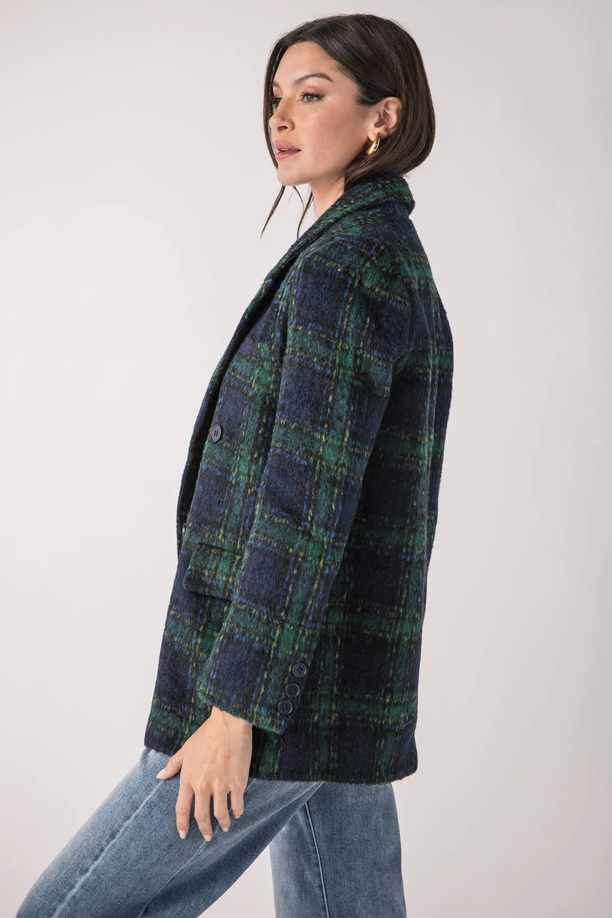 Molly Bracken Karo-Übergröße Blazer Jacke