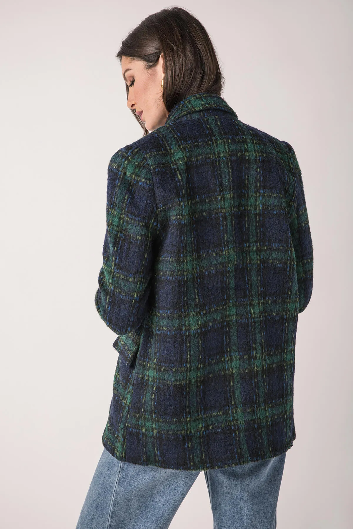 Molly Bracken Karo-Übergröße Blazer Jacke