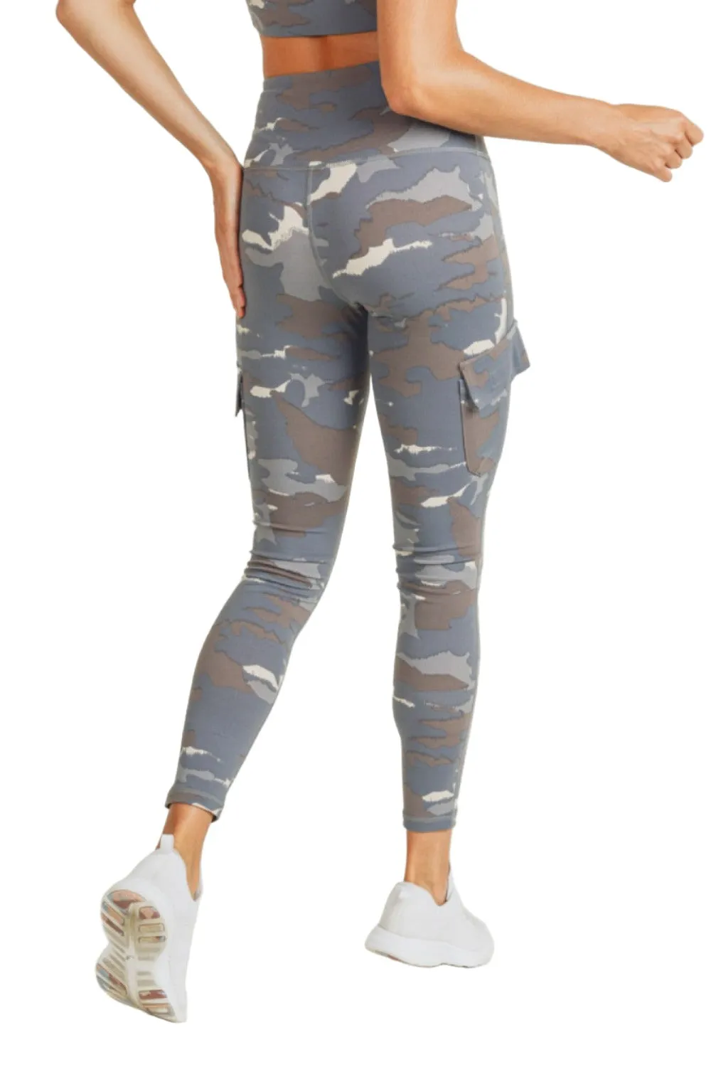 Mono B Blau Tundra Camo Cargo Hybrid Hochtaillierte Leggings APH2988 und Plus