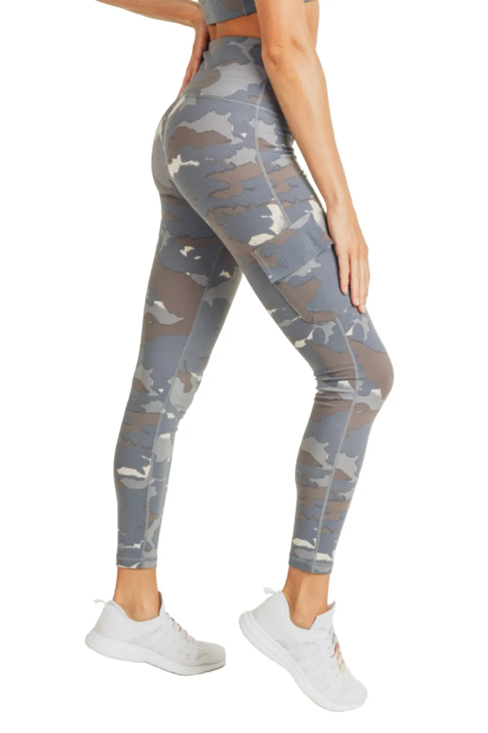 Mono B Blau Tundra Camo Cargo Hybrid Hochtaillierte Leggings APH2988 und Plus