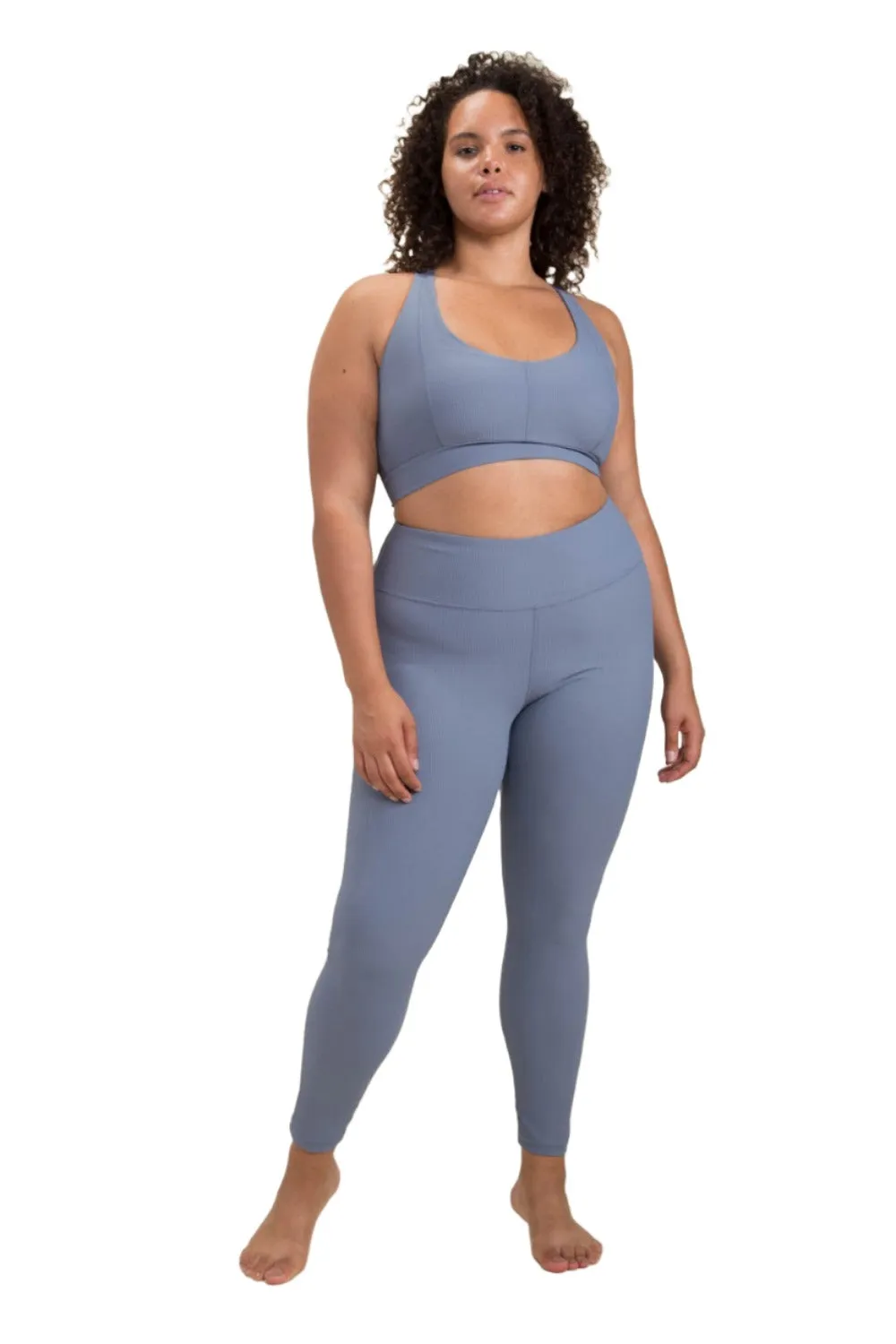 Mono B BRONZE - Mikrogerippte Lycra-Mischung High-Waist Leggings APH3091 Plus