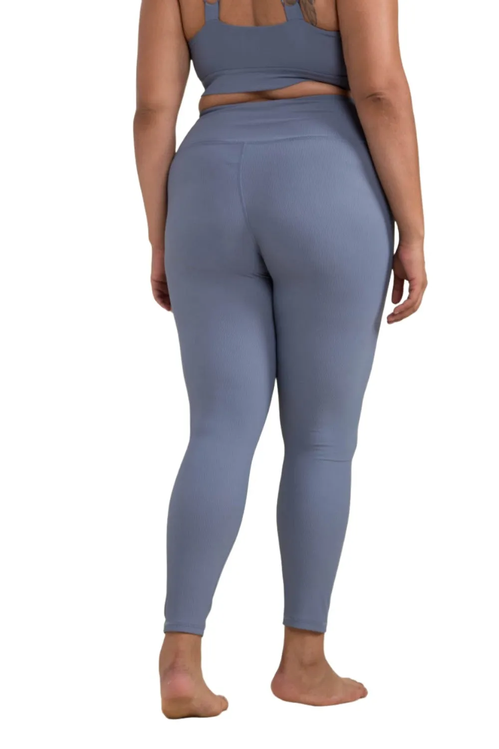 Mono B BRONZE - Mikrogerippte Lycra-Mischung High-Waist Leggings APH3091 Plus