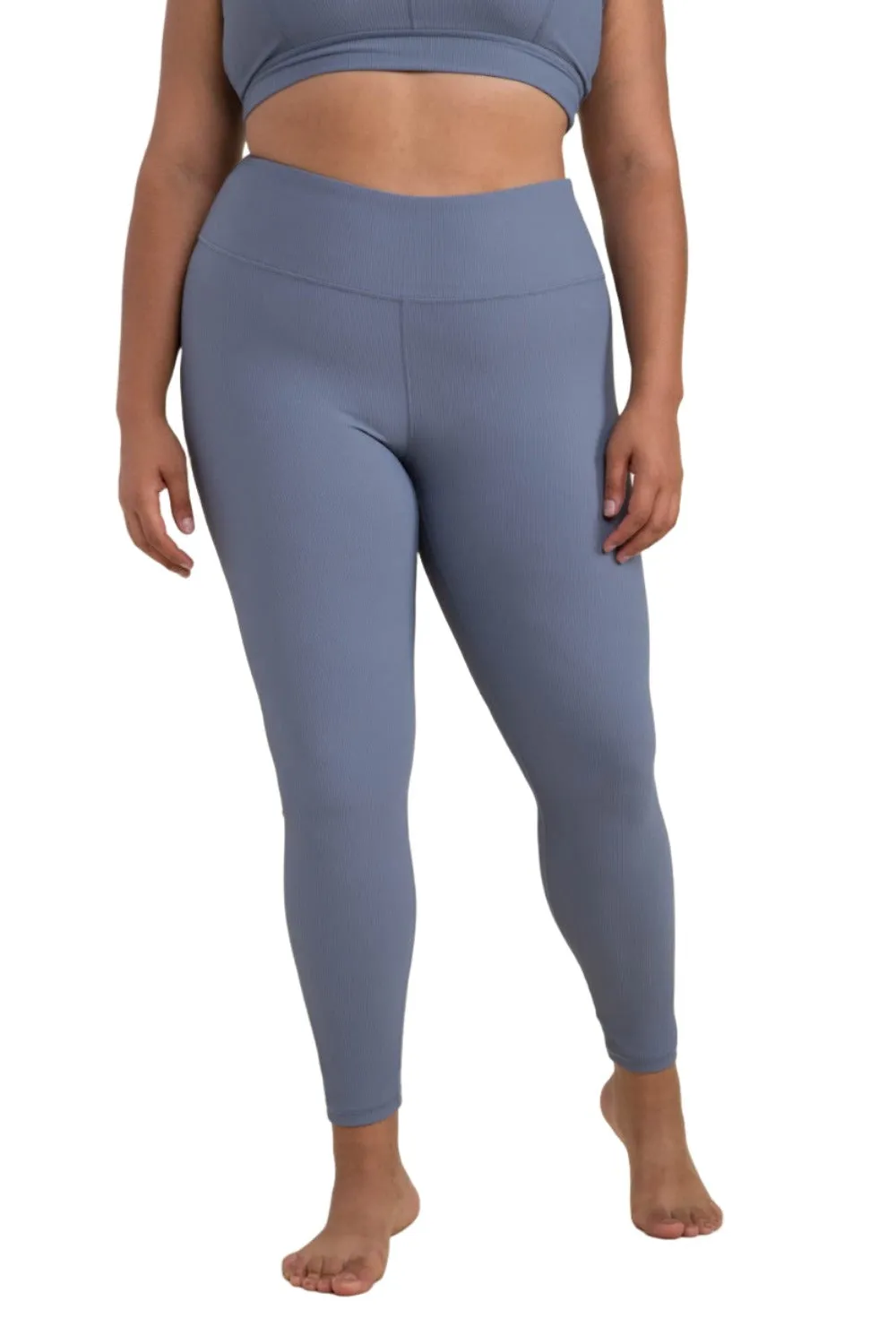 Mono B BRONZE - Mikrogerippte Lycra-Mischung High-Waist Leggings APH3091 Plus