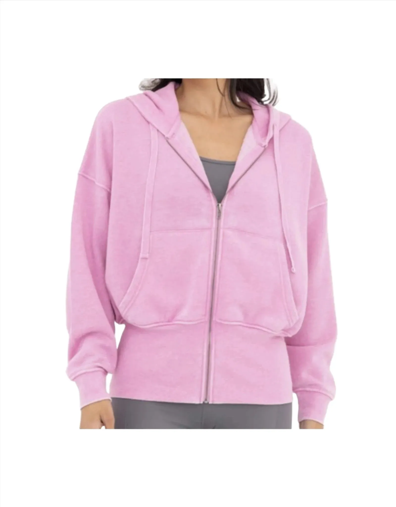 Mono B Fleece Kapuzenjacke KJ11571 Fuchsia
