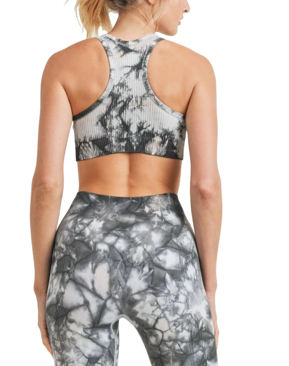 Mono B Glas-Tie-Dye Nahtloses Rippen-Sport-BH AT3001