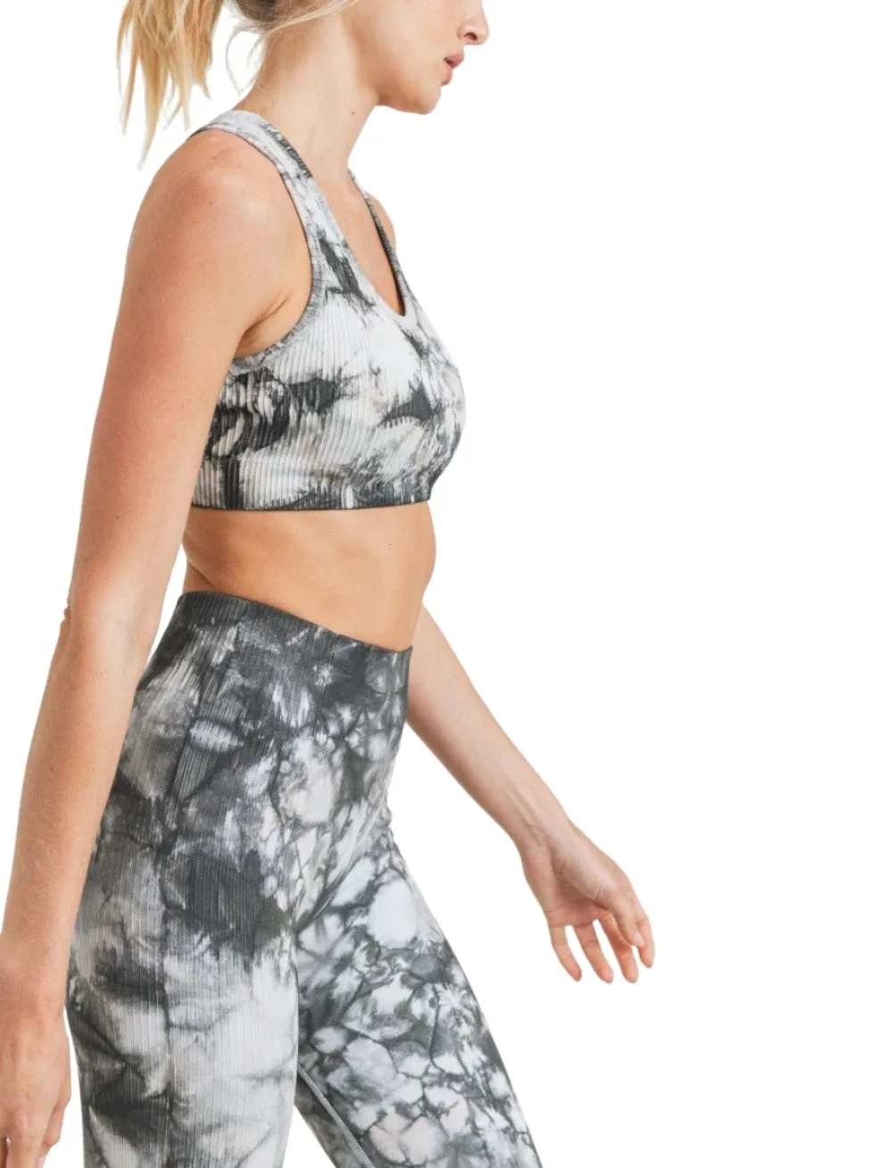 Mono B Glas-Tie-Dye Nahtloses Rippen-Sport-BH AT3001