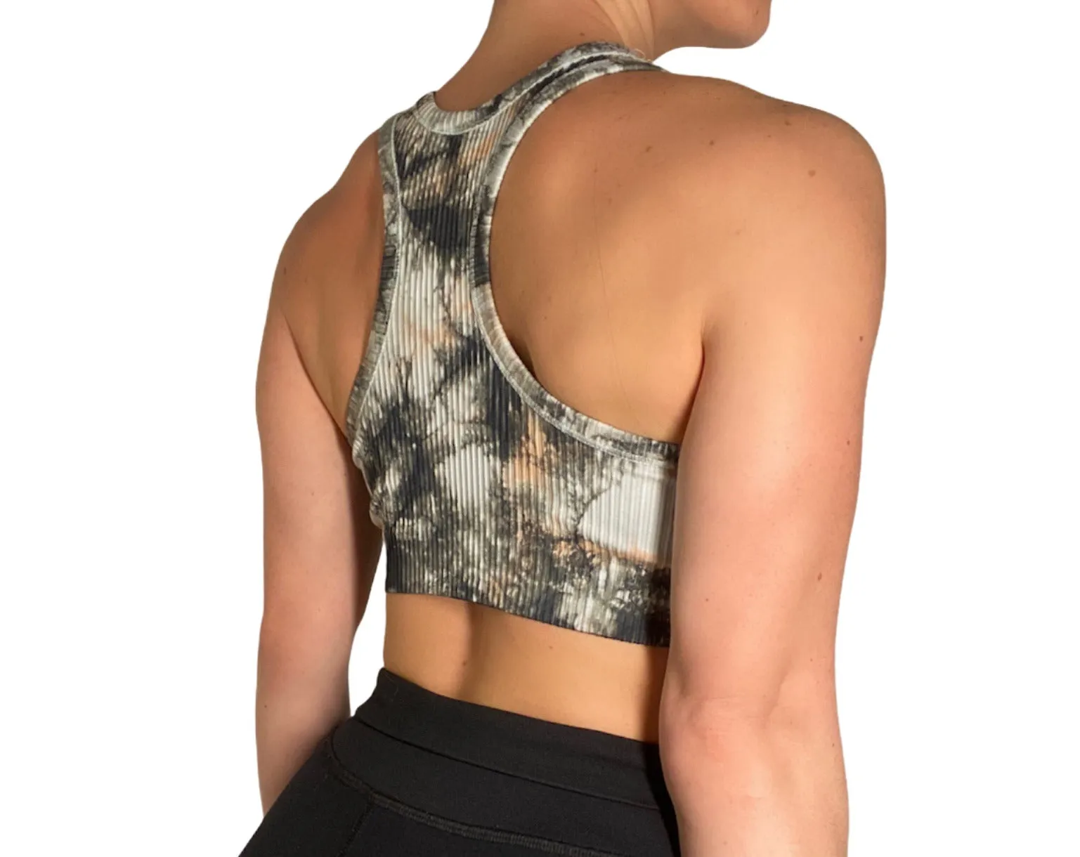 Mono B Glas-Tie-Dye Nahtloses Rippen-Sport-BH AT3001