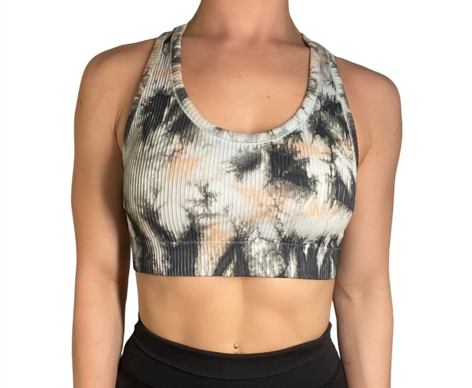 Mono B Glas-Tie-Dye Nahtloses Rippen-Sport-BH AT3001