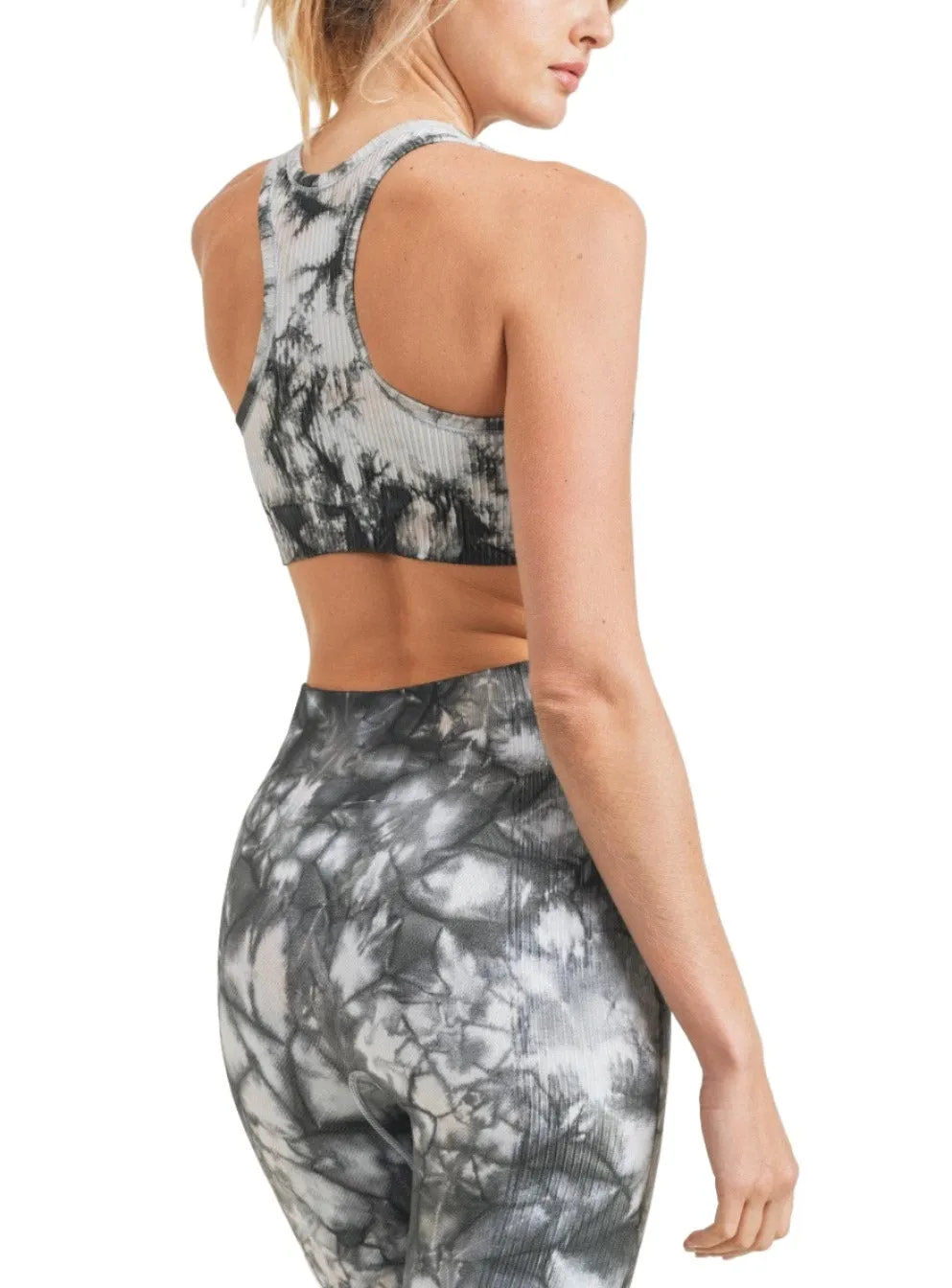 Mono B Glas-Tie-Dye Nahtloses Rippen-Sport-BH AT3001