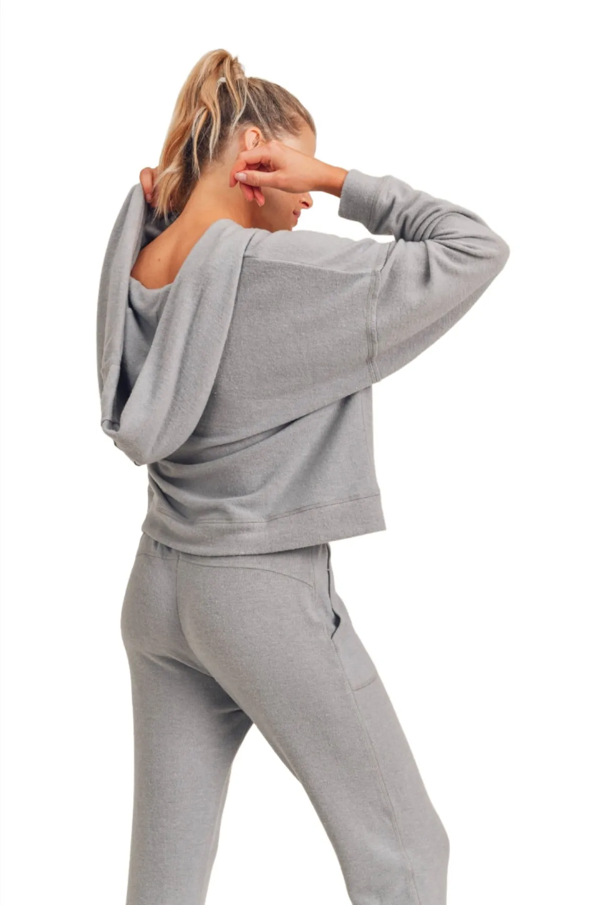 Mono B Hacci V-Ausschnitt Kapuzenpullover KT-A0732