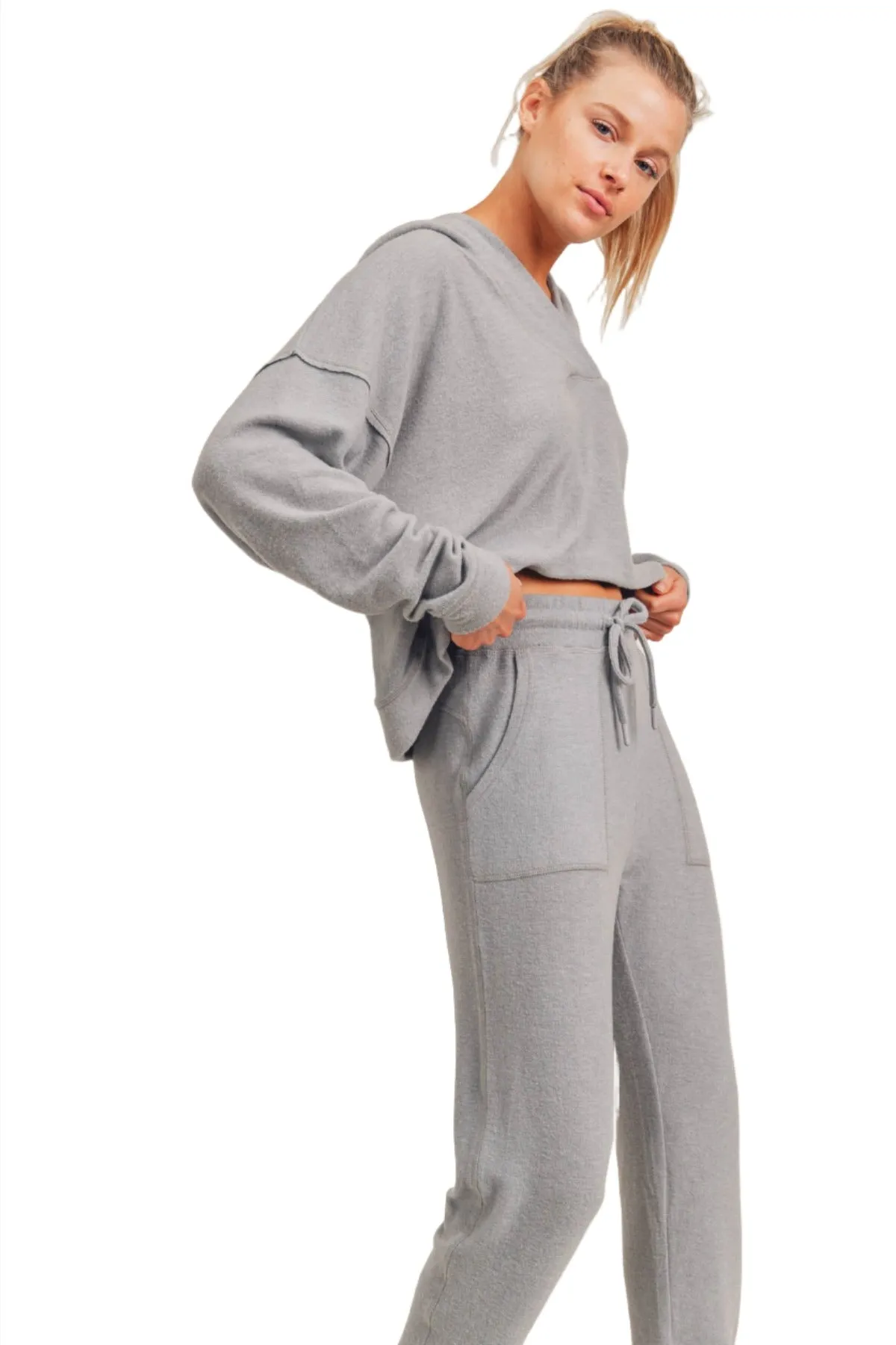 Mono B Hacci V-Ausschnitt Kapuzenpullover KT-A0732
