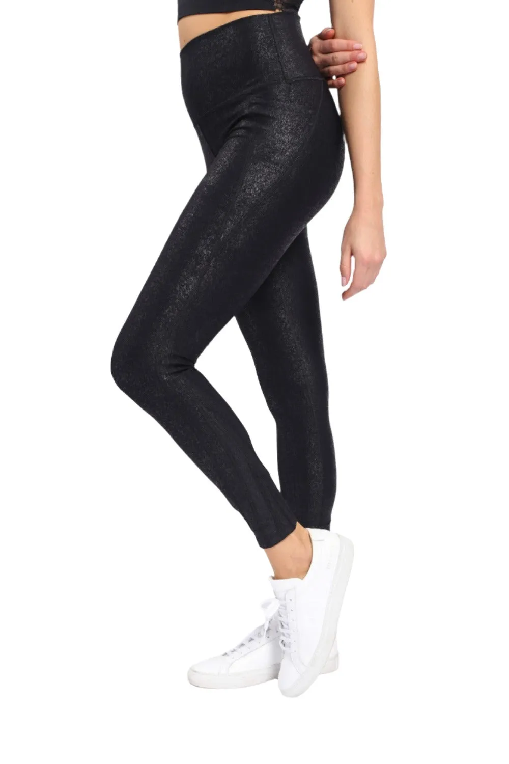 Mono B High-Waist-Folien-Leggings mit Seitentaschen APH-A0951 und Plus
