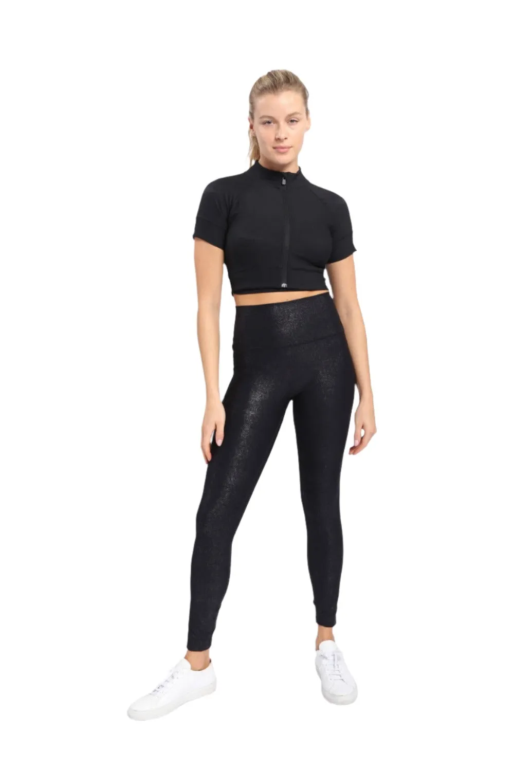Mono B High-Waist-Folien-Leggings mit Seitentaschen APH-A0951 und Plus