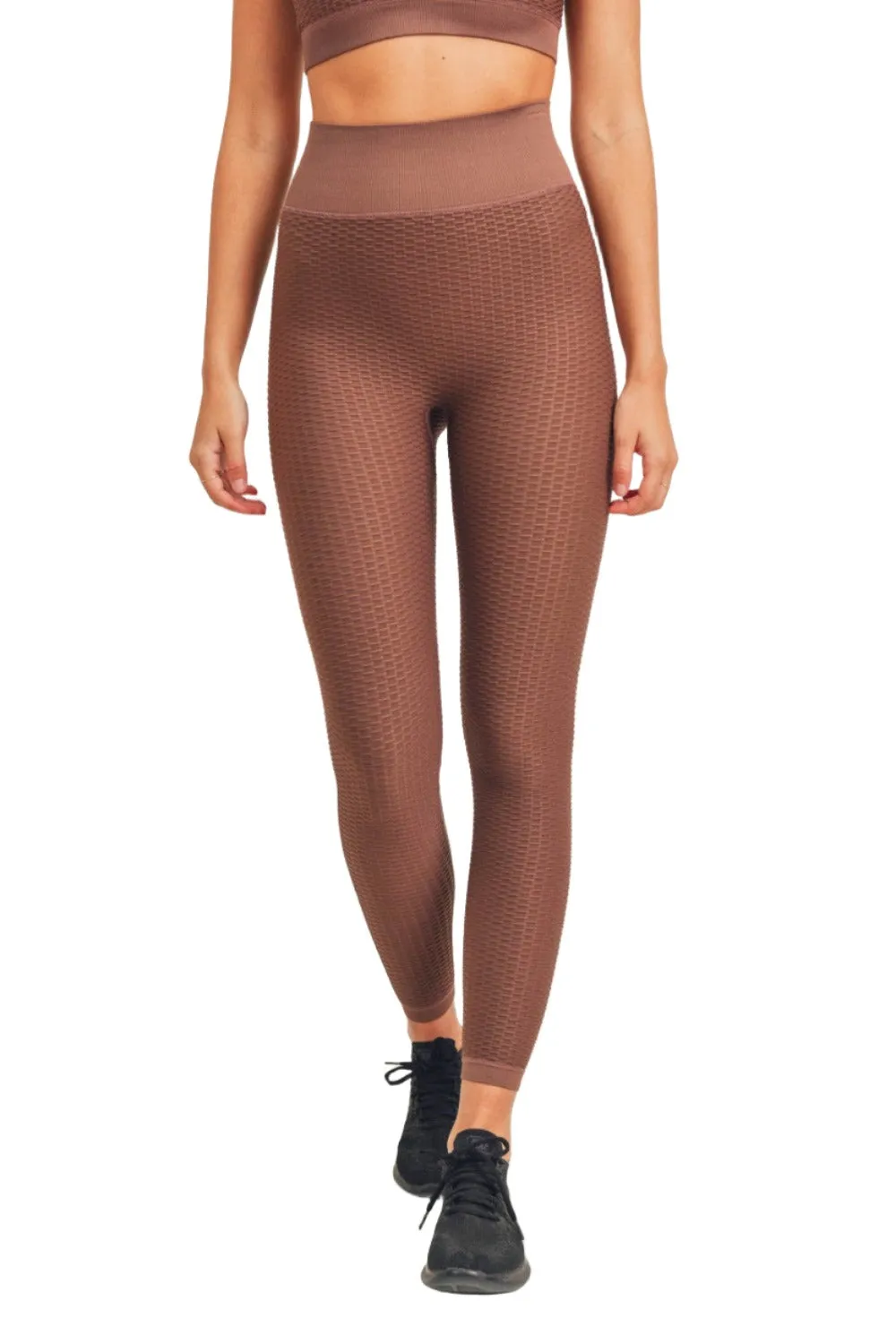 Mono B Jacquard & Rippen Nahtlose High-Waisted Leggings APH-A7116