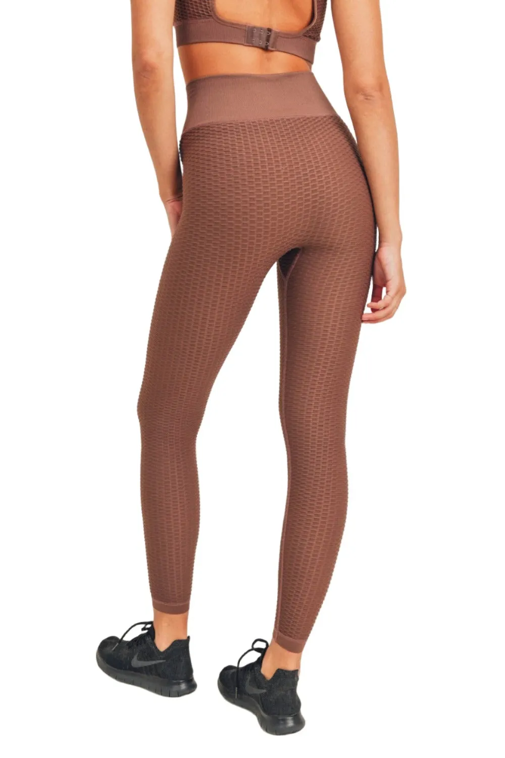 Mono B Jacquard & Rippen Nahtlose High-Waisted Leggings APH-A7116