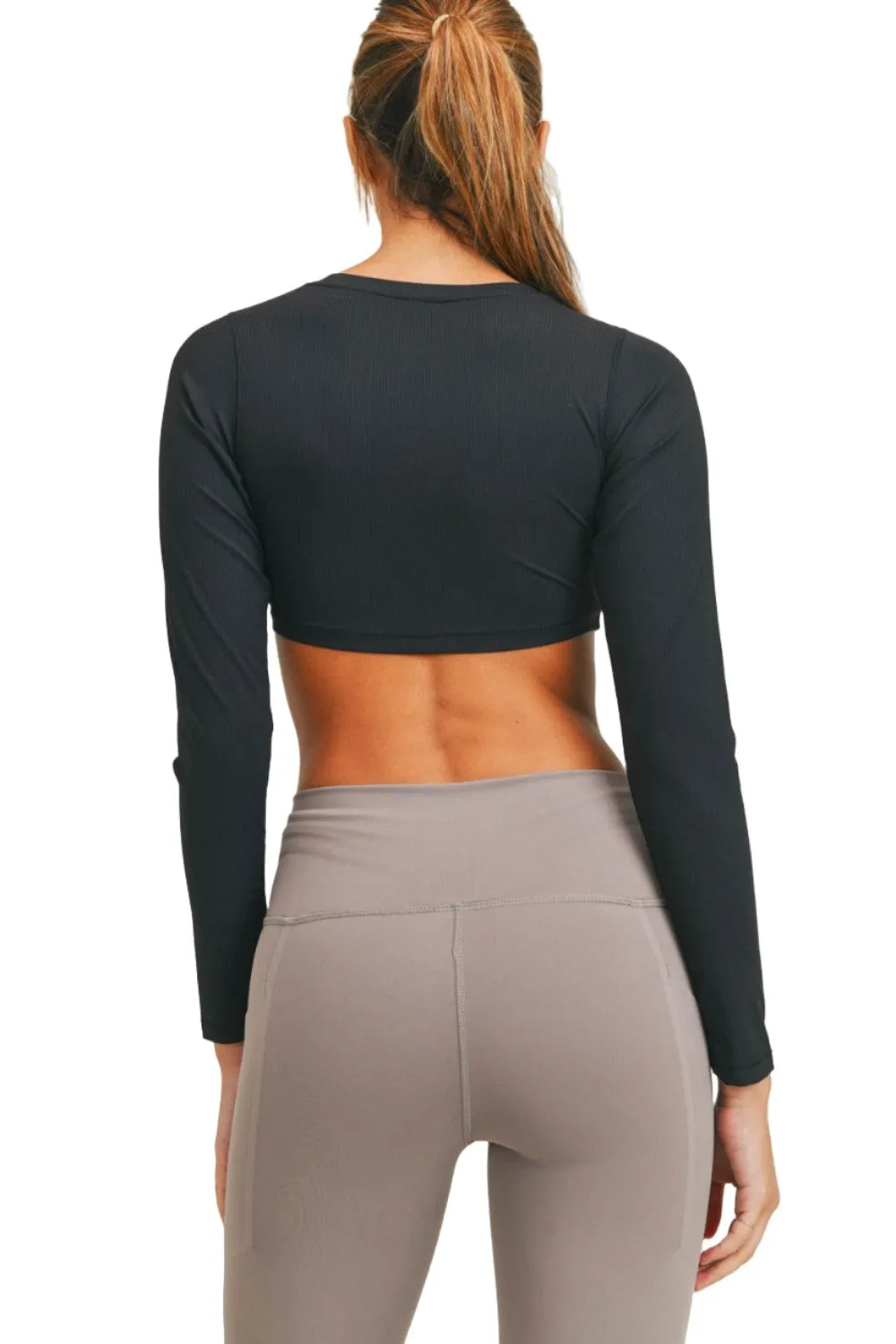 Mono B Langarm Crop Top AT-A0691