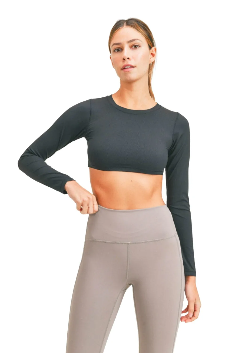 Mono B Langarm Crop Top AT-A0691