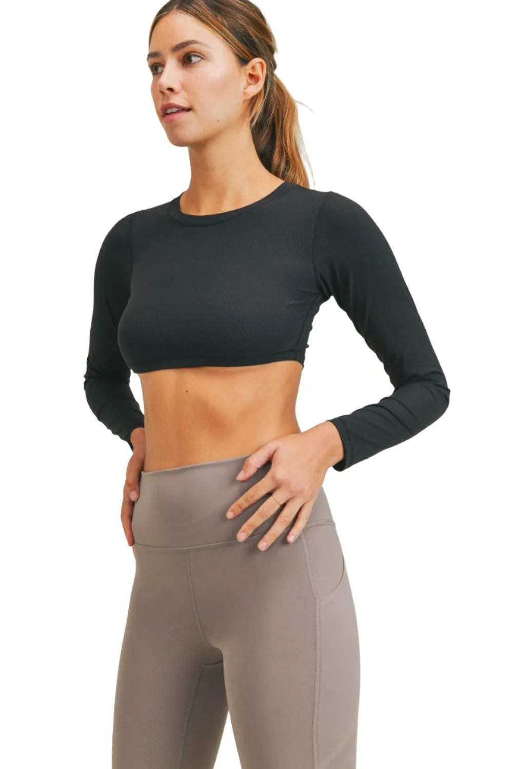 Mono B Langarm Crop Top AT-A0691