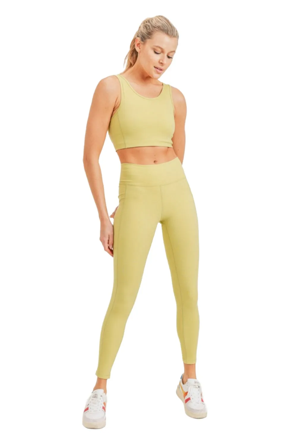 Mono B Lycra-Mix Essential Sweetheart Rücken High Waist Leggings APH2757
