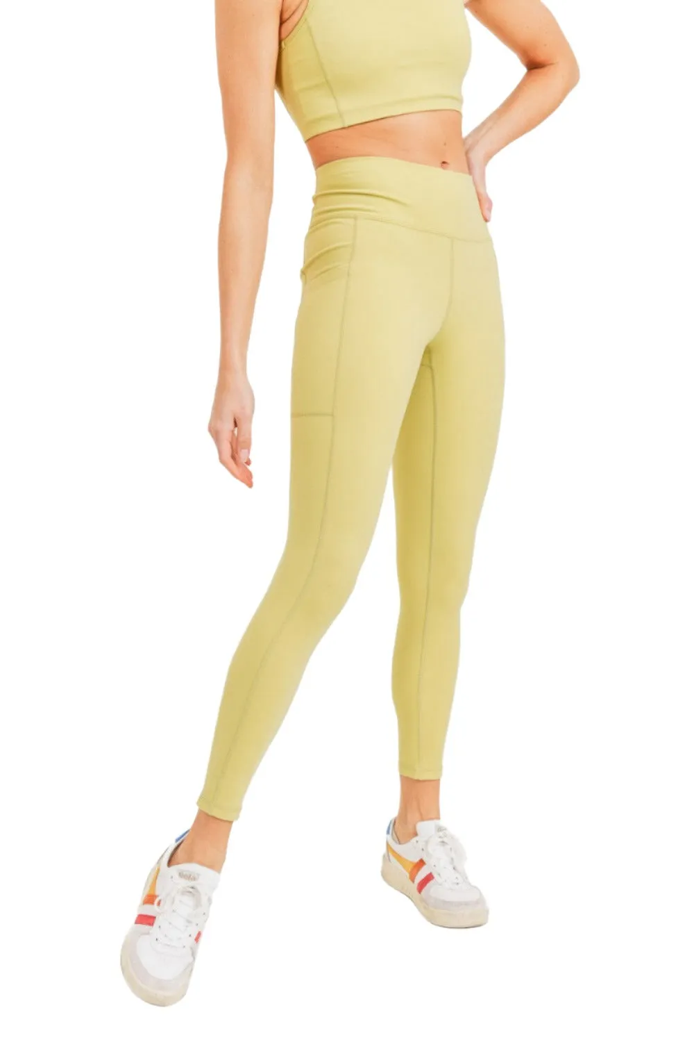 Mono B Lycra-Mix Essential Sweetheart Rücken High Waist Leggings APH2757