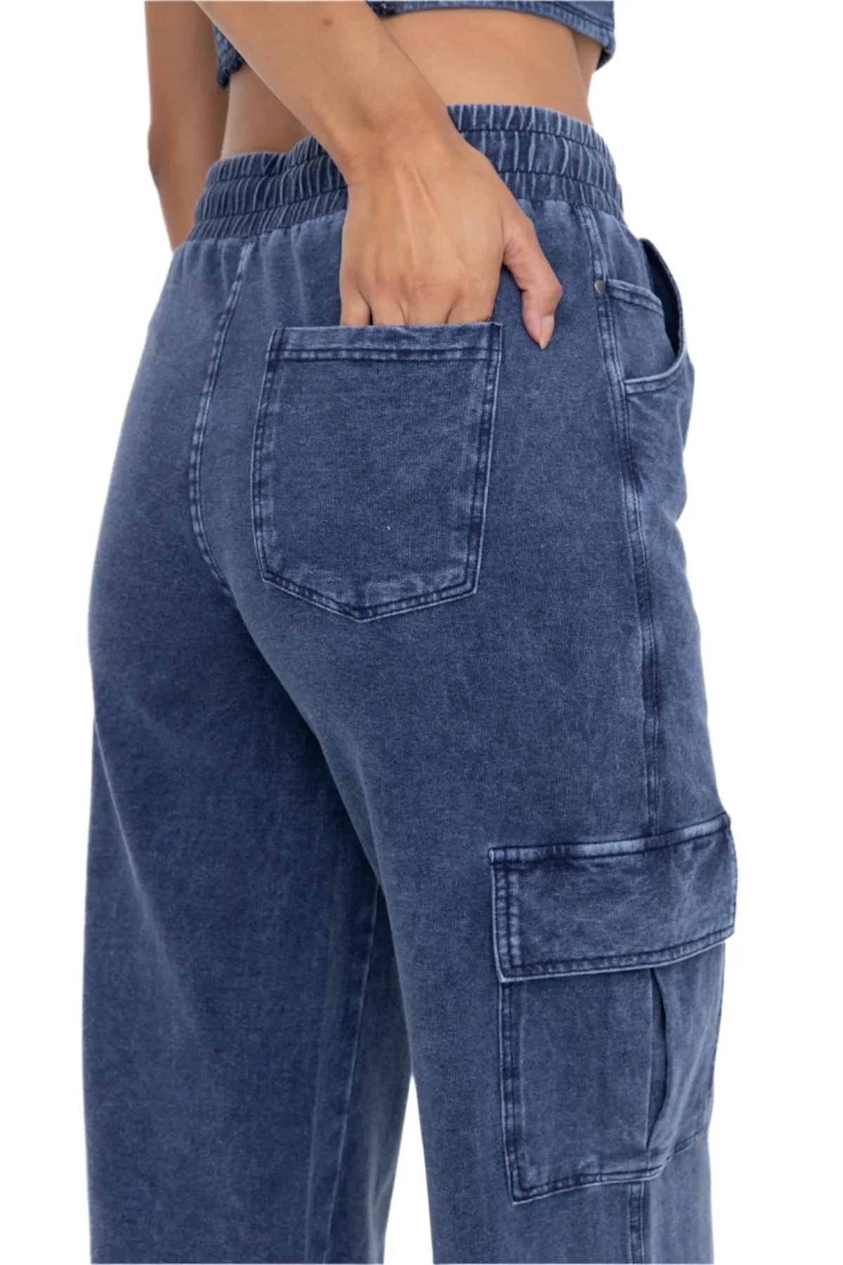 Mono B Mineral Wash Weite Baumwoll-Cargo-Hose KPR12236