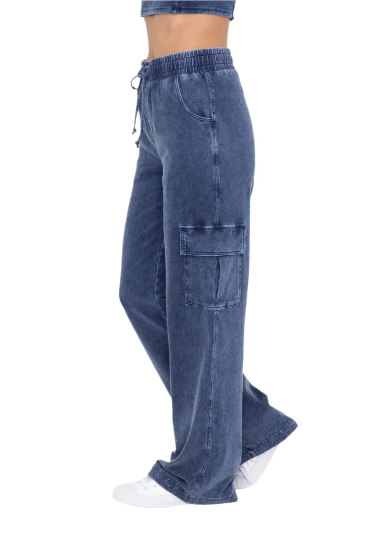 Mono B Mineral Wash Weite Baumwoll-Cargo-Hose KPR12236