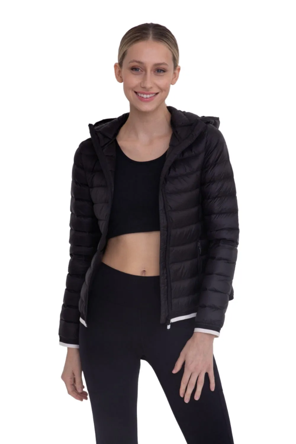 Mono B Gefütterte Pufferjacke mit Kapuze SB041