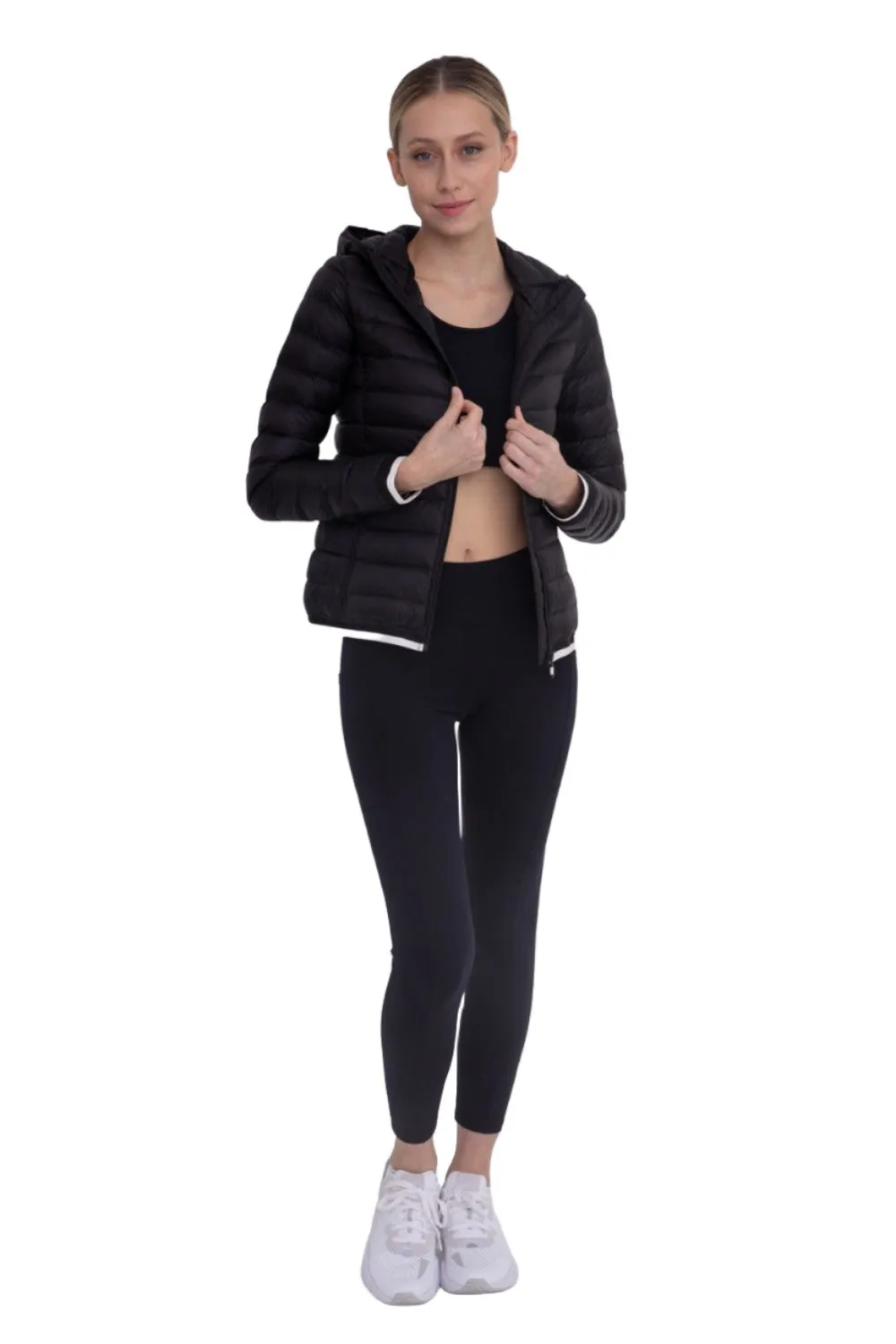 Mono B Gefütterte Pufferjacke mit Kapuze SB041